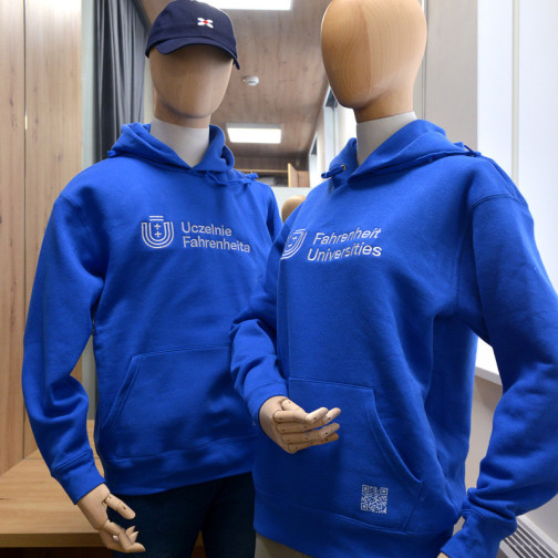hoodie with 'Fahrenheit Universities' logo