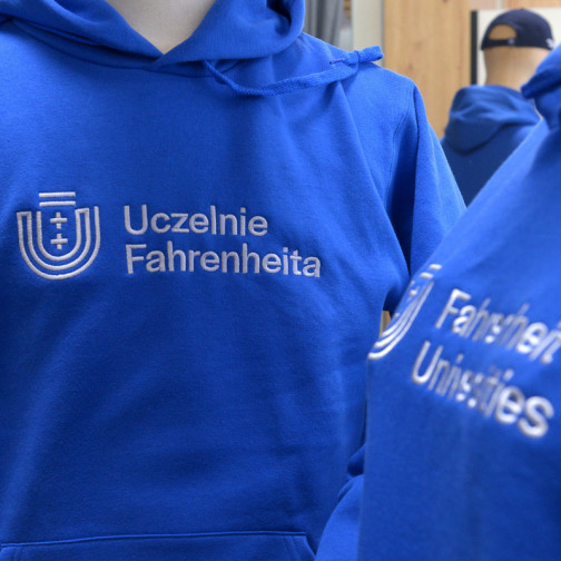 hoodie with 'Fahrenheit Universities' logo