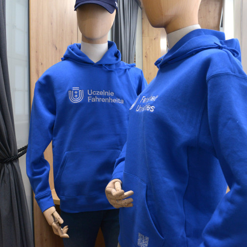 hoodie with 'Fahrenheit Universities' logo